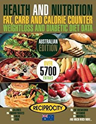 Health & Nutrition Fat, Carb & Calorie Counter, Weightloss & Diabetic Diet Data: Australian government data on Calories, Carbohydrate, Sugar counting, … Fat, Carb & Calorie Counters) (Volume 1)