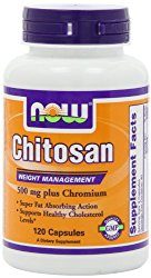 Now Foods Chitosan 500mg Plus  Chromium, 120 Capsules