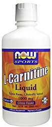 Now Foods L-Carnitine 1000 mg Liquid – 32 oz. 3 Pack