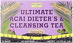 Only Natural Ultimate Acai Dieter’s & Cleansing Teas, 24-Count. Net WT. 1.45 Oz