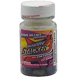 Stacker 3 Metabolizing Fat Burner with Chitosan (12 Bottles) 20 Pills Each Bottle