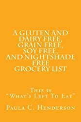 A Gluten and Dairy Free, Grain Free, Soy Free, and Nightshade Free Grocery List: This is “What’s Left To Eat”