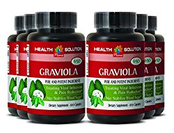 Liver support – PREMIUM GRAVIOLA EXTRACT 650 Mg – Soursop extract – 6 Bottles 600 Capsules