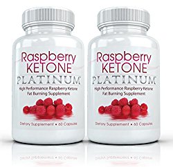 Raspberry Ketone Platinum (2 Bottles) – Clinical Strength – All Natural Fat Burning, Weight Loss, Diet Supplement. 600mg (60 Capsules per Bottle)