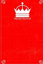 Recipe Journal : Blank Cookbook : Notes Recipe : Diary Notebook : Red Vintage 2
