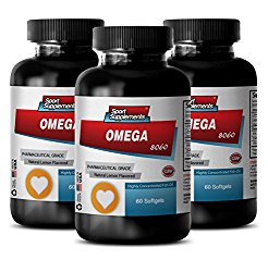 Immune support diet – OMEGA 8060 FATTY ACIDS 1500mg (Highly Concentrated Fish Oil – Pharmaceutical Grade) – Omega 3 high potency – 3 Bottles 180 Softgels
