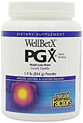 Natural Factors – WellBetX PGX Shake, Supports a Normalized Appetite, French Vanilla, 14 Servings (1.9 lbs)