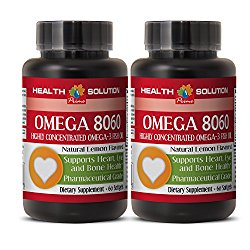 Immune support daily vitamins – OMEGA 8060 (HIGHLY CONCENTRATED FISH OIL) – Omega 3 deluxe mix – 2 Bottle 120 Softgels