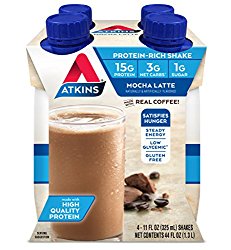 Atkins Ready to Drink Protein-Rich Shake, Mocha Latte, 4 Count