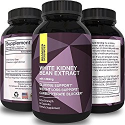 Pure White Kidney Bean Extract Carb Blocker – Natural Supplement for Appetite Control & Health – Weight Loss & Energy Pills for Women & Men – Digestive Support Capsules for Fat Loss
