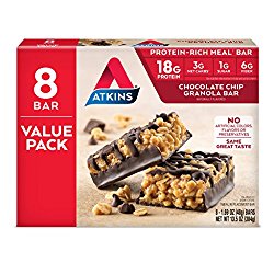 Atkins Protein-Rich Meal Bar, Chocolate Chip Granola, 8 Count