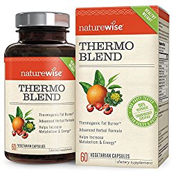 NatureWise Thermo Blend Advanced Thermogenic Fat Burner for Men & Women Increase Metabolism & Promotes Natural Energy for Increased Weight Loss, Natural Caffeine, Vegan, Gluten Free, 60 count
