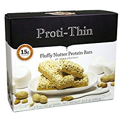 Proti-Thin – Fluffy Nutter Protein Bar – 15g Protein – Low-Carb Diet Bar – High Fiber Snack Bar – Gluten Free (7/Box)