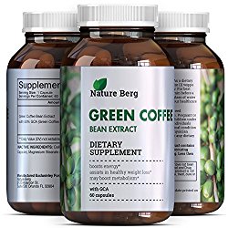 Natural Raw Green Coffee Bean Extract – Extra Strength Pure Premium Antioxidant Beans – 800 mg Max Fat Burner Supplement + Super Cleanse Pills for Weight Loss Benefits + Reviews – Nature Berg
