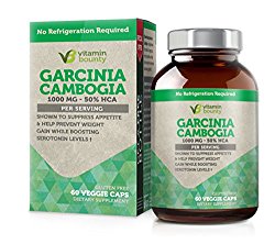 Vitamin Bounty – Garcinia Cambogia 100% PURE Extract with 100% Moneyback Guarantee – 60 count – 50% HCA