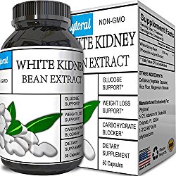 White Kidney Bean Supplement Pills 100% Pure Extract Starch & Carb Blocker Weight Loss Formula – Lose Belly Fat Suppress Appetite Boost Metabolism Natural Weight Loss for Men and Women by Phytoral