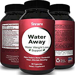 Premium Water Pills Diuretic Natural & Pure Dietary Supplement for Water Retention Relief Weight Loss Detox Cleanse for Men & Women with Vitamin B-6 Potassium Chloride Dandelion Root by Tevare