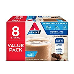 Atkins Ready to Drink Protein-Rich Shake, Mocha Latte, 8 Count