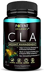 Potent CLA 1000 mg Softgels – 60 Pills – Supports Healthy Weight Loss – Natural Appetite Suppressant & Fat Burner – Made from 100% Pure Safflower Oil – 100% Money-Back Guarantee