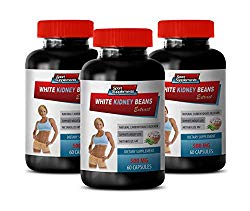 Appetite suppressant Men and Women – White Kidney Beans Extract – Dietary Supplements – Weight Loss Natural Pills – 3 Bottles (180 Capsules)