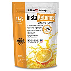 Julian Bakery’s InstaKetones 11.7g GoBHB Per Scoop +Organic Caffeine (Orange Burst) (1 Pack) (+Caffeine) (30 Servings) Exogenous Ketones