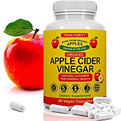 100% Organic Raw Apple Cider Vinegar Capsules  – Natural Detox Gut Cleanse & Healthy Digestion – Tasteless & Easy to Swallow – Extra Strength ACV Pills – 1000 mg
