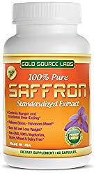 100% Pure Saffron Extract – Standardized to .3% Safranal plus Full Spectrum – 60 Caps, 88.25 mg – Premium, NON-GMO Appetite Suppressant and Weight Loss Supplement – All Natural Complex