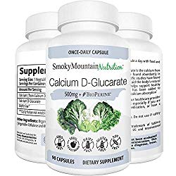 Calcium D-Glucarate 500mg 90 Vegan Capsules (3-Month Supply) CDG for Liver Detox & Cleanse, Weight Loss, Prostate, Metabolism, Menopause. Non-GMO, Soy-Free, Keto-Friendly