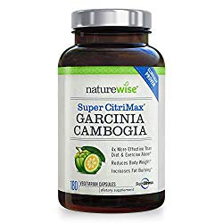NatureWise Clinically Proven Super CitriMax Garcinia Cambogia with 4X Greater Fat Burning & Weight Loss Plus Appetite Control, 500 mg, 180 Count (Packaging May Vary)
