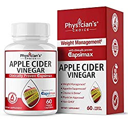 Organic Apple Cider Vinegar Capsules: Award Winning Capsimax Natural Weight Loss Pills – Detox Cleanse, Digestion, Thermogenic Supplement for Women and Men, Ultimate Diet Kit 1000 MG Non-GMO
