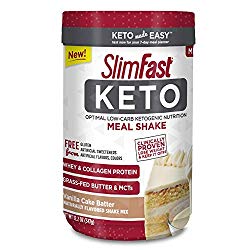 SlimFast Keto Meal Replacement Shake Powder, Vanilla Cake Batter, 12.2 Ounce, Pack of 1