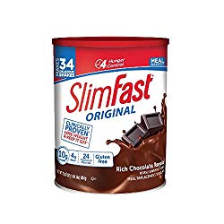 SlimFast Original Rich Chocolate Royale Meal Replacement Shake Mix – Weight Loss Powder – 31.18oz Canister – 34 servings