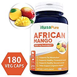 African Mango Cleanse 5000MG per Veggie Caps 180 Capsules (Non-GMO & Gluten Free) Extra Strong Pure Fat Burner, Fast Weight Loss Diet Pills, Detox Drops Slim Prime
