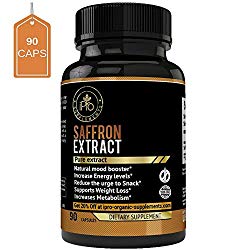 iPro Saffron Supplement Saffron Pure Extract – 90 Capsules for Eye Health Depression All Natural Pills Appetite Suppressant Weight Loss Boost Metabolism Macular Degeneration Mood Energy Booster