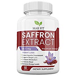 Saffron Supplement with 88.50mg Pure Saffron Extract for Weight Loss-Natural Appetite Control & Suppression Pills. 60 Saffron Capsules. Anxiety Relief. Saffron Supplement for Macular Degeneration