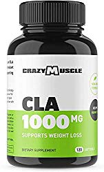 CLA Supplements – 120 Non Stimulant Weight Loss Supplement Softgels (CLA 1000mg High Potency) – NonGMO Conjugated Linoleic Acid Safflower Oil Diet Pills That Work Fast for Women and Men – Crazy Muscle