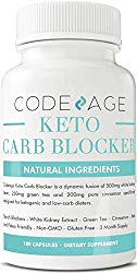 Codeage Keto Carb Blocker Capsules, Nutritional Ketosis with White Kidney Bean Extract, Green Tea Extract, Pure Cinnamon, 180 Capsules
