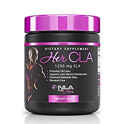 NLA for Her – Her CLA – 1200 mg CLA (Conjugated Linoleic Acid) – Promotes Fat Loss (Stimulant Free), Supports Lean Muscle Development & Enhances Metabolic Rate – 60 Soft Gels