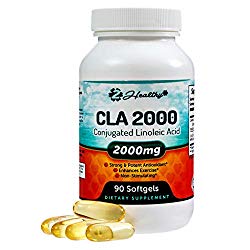 Premium CLA 2000, High Potency, Natural Weight Loss Exercise Enhancement Supplement, Increase Lean Muscle Mass, Non-Stimulating Diet Pills, Non-GMO Gluten-Free 100% Safflower Oil Softgels, 90 capsules