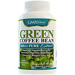GMX NATURALS Pure Green Coffee Bean Extract 800mg Natural Weight Loss Supplement, 60 Capsules