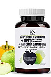 Natural Apple Cider Vinegar Pills 90 Capsules & BHB Salts & Garcinia Cambogia Extract Keto Diet Pills with MCT Oil Powder, Exogenous Ketones Detox Cleanse Weight Loss Pills for Women Men Work Fast