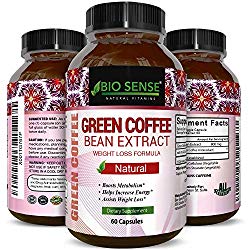 Pure Green Coffee Bean Extract and Standardized to 50% Chlorogenic Acid with Weight Loss Supplement for Men and Women, Burns Both Fat and Sugar with High Grade Natural Ingredients