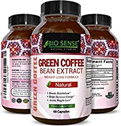 Pure Green Coffee Bean Extract – Standardized to 50% Chlorogenic Acid – Weight Loss Supplement for Men & Women – Burns Both Fat and Sugar – High Grade Natural Ingredients