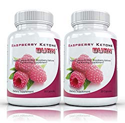 Raspberry Ketone Burn: Pure Raspberry Ketone Weight Loss Supplement | Highly Concentrated Natural Appetite Suppressant, Antioxidant, Weight Loss Diet Pills, 500mg, 30 Capsules (2 Bottles)