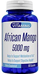 African Mango 5000mg Equivalent 10:1 Extract 180 Capsules – 6 Month Supply of African Mango Capsules – Supports Metabolism of Fat and Digestive Health