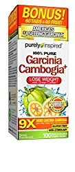 Purely Inspired 100% Pure Garcinia Cambogia Extract with HCA, Extra Strength, Weight Loss, 100 count Veggie Tablets (packaging may vary)