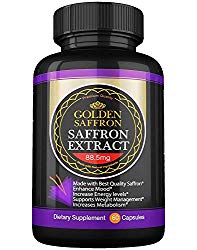 Golden Saffron, Saffron Extract 8825 (Vegetarian) – Best All Natural Appetite Suppressant That Works – 88.5 mg per Capsule – Manufactured by Highest Quality Saffron, Non-GMO, 30 Day Supply