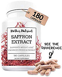 Saffron Extract Supplement Capsules with 88.50 mg of Saffron, Crocus Sativus. 180 Capsules. Powerful Antioxidant Provides Mood Boost, Heart and Eye Health Support.