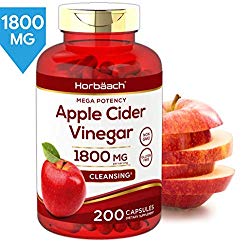 Apple Cider Vinegar Capsules | 1800mg | 200 Pills | Non-GMO, Gluten Free | by Horbaach