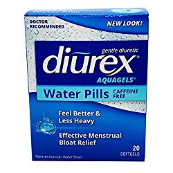 Diurex Aquagels – Caffeine Free Diuretic – Immediate Release – Relieve Water Bloat – 20 Count